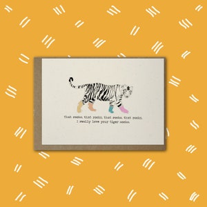 Tiger Socken Karte / Illustrierte A6 Grußkarte / Eco freundlich