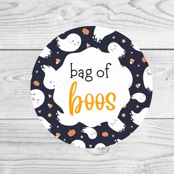 Halloween Cookie Tags - Bag Of Boos Cookie Tag - Halloween Cookie Tag - Cookie Tags - Treat Tags - Ghost Cookie Tag - Round Cookie Tag
