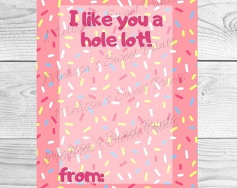 Tarjeta de mini galletas imprimible - Tarjeta del día de San Valentín - Me gustas una tarjeta de galletas de lote de agujeros - Mini embalaje de galletas