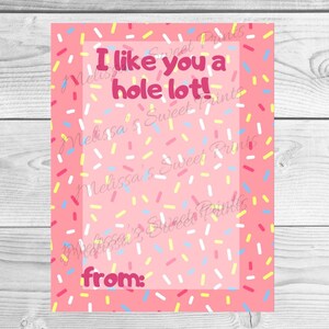 Printable Mini Cookie Card - Valentine&#39;s Day Card - I Like You a Hole Lot Cookie Card - Mini Cookie Packaging