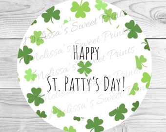 Cookie Tag - Happy St. Patrick's Day Cookie Tag - Printable Cookie Tags - Shamrock Cookie Tag - Round Cookie Tag - Cookie Packaging