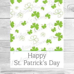 Printable Mini Cookie Card - Happy St. Patrick&#39;s Day Cookie Card - Mini Cookie Card - Mini Cookie Packaging - Cookie Tags - Digital Cookie