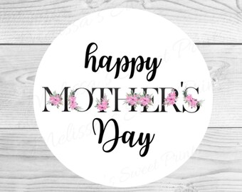 Mother's Day Cookie Tag - Printable Mother's Day Cookie Tags - Happy Mother's Day Cookie Tag - 2" Round Cookie Tag - Cookie Tags