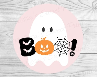 Etiqueta de galleta de Halloween - Etiqueta de galleta Boo - Etiquetas de galleta de Halloween - Etiqueta de galleta imprimible - Etiqueta de galleta fantasma - TAG de galleta digital - Etiqueta de trato