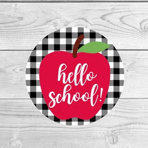 Terug naar school Cookie Tags - School Cookie Tags - Hallo School Cookie tag - Leraar Cookie Tags - 2 Inch Ronde Cookie Tag - Cookie Tags