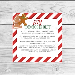 Weihnachten DIY Cookie Kit Anleitung - Urlaub DIY Cookie Kit zum ausdrucken - DIY Cookie Kit Richtungen - diy Cookie Kit Karte - Cookie Tags