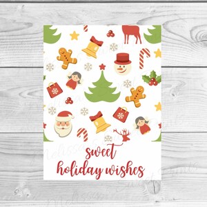 Kerst Cookie Card - Kerst Mini Cookie Card - Zoete Vakantie Wensen Cookie Card - Mini Cookie Cards - Cookie Card - Cookie Tags