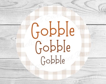 Thanksgiving Cookie Tags - Gobble Gobble Cookie Tag - Thanksgiving Tag - Thanksgiving Cookie Tag - Round Cookie Tag - Turkey Cookie Tag