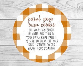Thanksgiving Cookie Tag - Thanksgiving Paint Your Own Cookie Tag - PYO Cookie Tag - Thanksgiving Tag- Cookie Tags - Round Cookie TAG