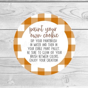 Thanksgiving Cookie Tag - Thanksgiving Paint Your Own Cookie Tag - PYO Cookie Tag - Thanksgiving Tag- Cookie Tags - Round Cookie TAG