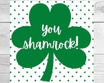 Etiqueta de galleta del día de San Patricio imprimible - Etiqueta de galleta de trébol - Etiquetas de galletas - Etiqueta de galleta de trébol - Etiqueta de regalo del día de San Patricio