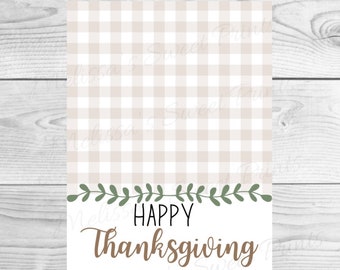 Thanksgiving Cookie Card - Thanksgiving Mini Cookie Card - Happy Thanksgiving Cookie Card - Thanksgiving Cookie Tags - Printable Cookie Card