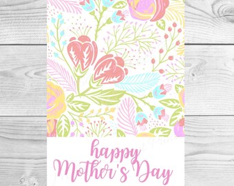 Printable Mini Cookie Card - Mother's Day Mini Cookie Card - Happy Mother's Day Cookie Card - Mini Cookie Cards - Floral Cookie Card