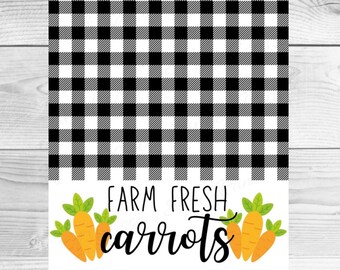 Afdrukbare Easter Cookie Card - Farm Fresh Carrots Cookie Card - Easter Cookie Card - Mini Cookie Card voor Pasen - Cookie Tags-Pasen Cookie Tag