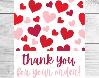 Printable Mini Cookie Card - Cookie Cards - Thank You For Your Order Cookie Card - Valentine's Day Mini Cookie Card - Mini Cookie Cards