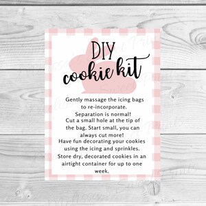 Printable Spring DIY Cookie Kit Instruction Card - Easter DIY Cookie Kit Instruction Cards - Cookie Decorating Kit Cookie Tag - CookieTags