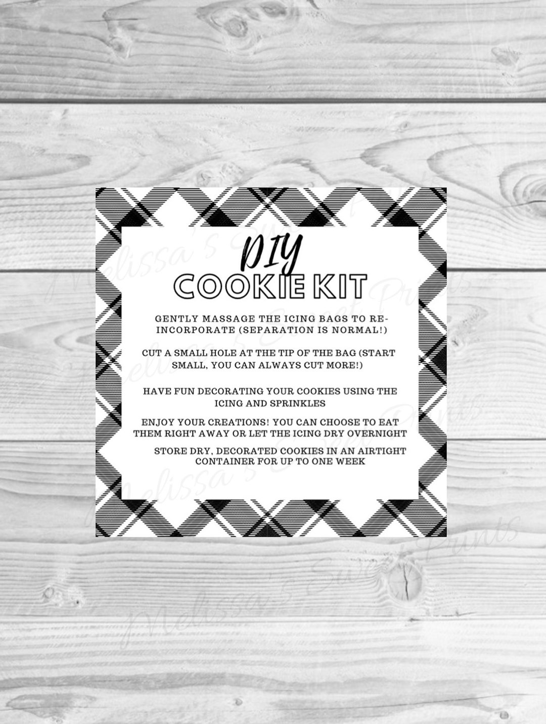Printable DIY Cookie Kit Instructions DIY Cookie Kit Instructions Card Cookie Decorating Kit Tag