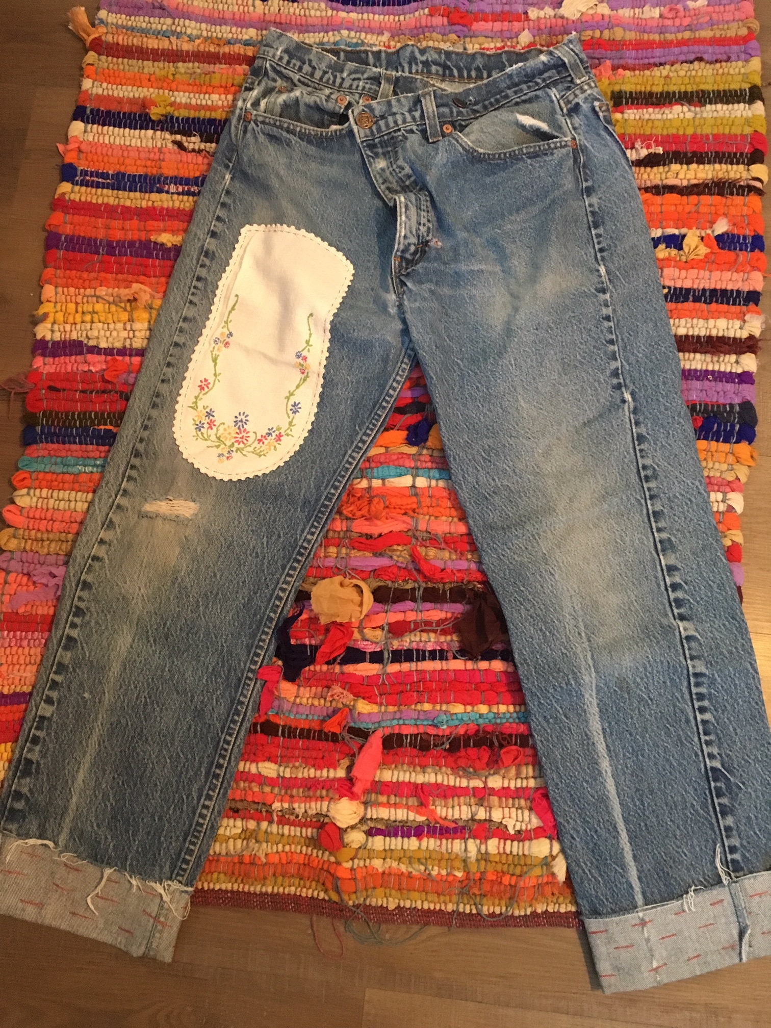 563 JEANS Crossover Waist Altered Sz 