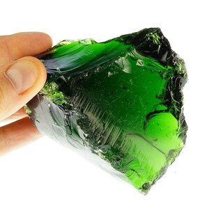 ANDARA grande cristallo monatomico verde trasparente antica pietra 500 grammi INDONESIA