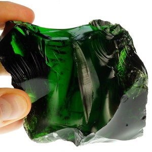 ANDARA big bottle-green monatomic crystal ancient stone 578grams INDONESIA