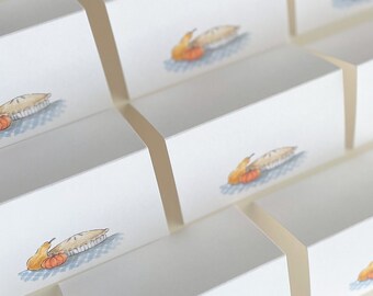 Fall Decor Thanksgiving Place Cards: Pumpkin Pie Design, Set of 10