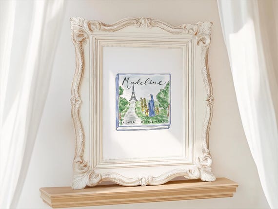 Art Print Madeline Book Cover: French Nursery Decor