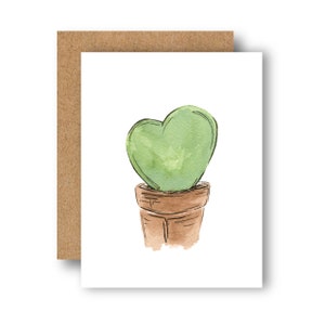 Sweetheart Plant Watercolor Notecard - Stationery Set for Friend - Plant Mom Card - Birthday Note - Modern Watercolor