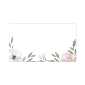 Watercolor Floral Place Cards: Elegant Wedding Table Decor, Set of 10
