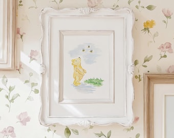 Art Print Winnie the Pooh Storybook: Vintage Nursery Wall Art