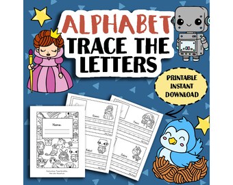 Afdrukbare werkbladen voor het traceren van alfabetletters, kleuterschool - KDG-handschrift en klanken - afdrukbare digitale download