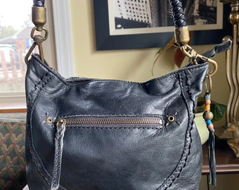 black leather sak purse