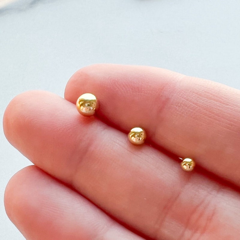 14k Gold Ball Earrings Etsy — free download
