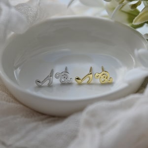Whimsical Treble Clef and Music Note Stud Earrings 925 Sterling Silver and 14K Gold Vermeil