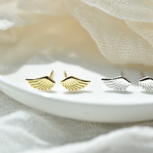Hermes Wings Traveling Greek Gods Stud Earrings 925 Sterling Silver and 14K Gold Vermeil
