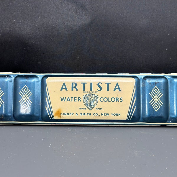 Vintage Artista water color tin by Binney & Smith Co., New York.