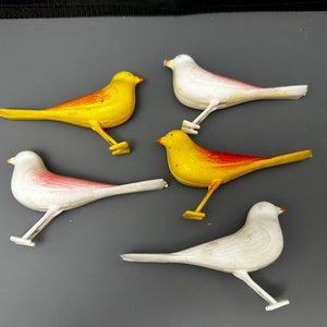 Vintage plastic bird decorations / ornaments.