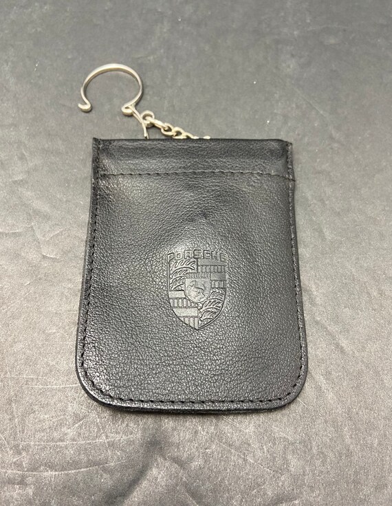 Vintage Porsche leather keychain pouch / Vintage P