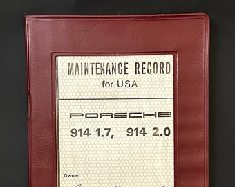 Porsche 914 1.7, 914 2.0 Maintenance Record.