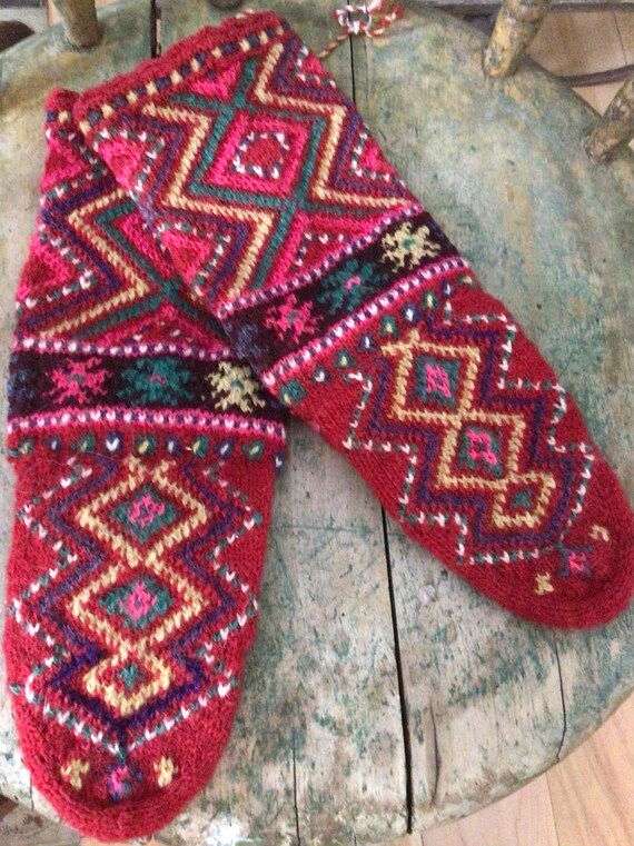 Vintage wool slippers/ Traditional ethnic style so