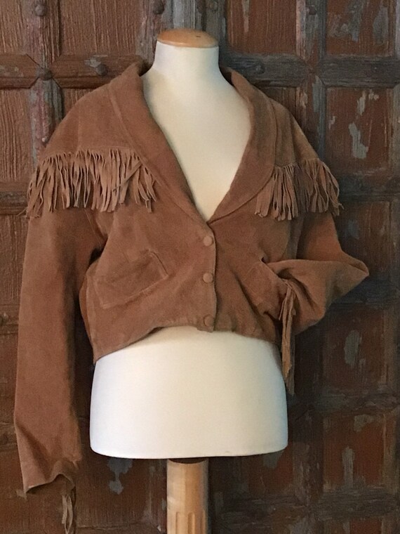 Vintage suede jacket/fringe jacket/Georgio Ferrini