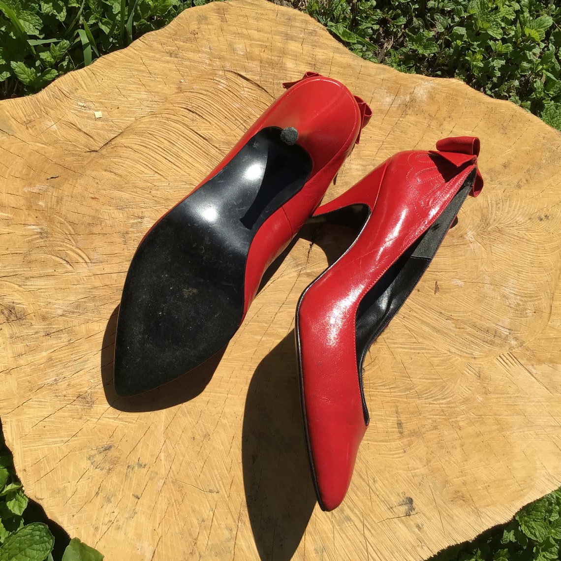 Red Nuova Moda High Heels Made in Spain/ Vintage Pumps/red Etsy Canada