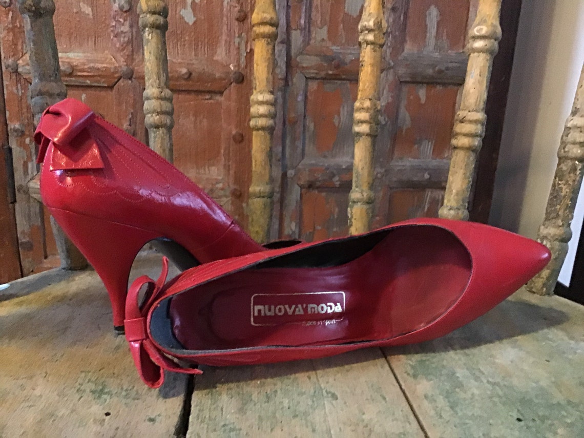 Red Nuova Moda High Heels Made in Spain/ Vintage Pumps/red | Etsy Canada