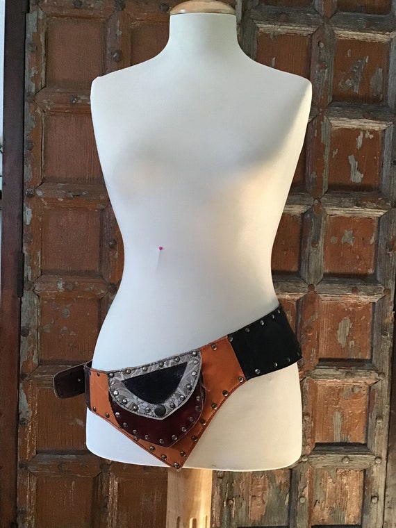 Boho leather fanny pack
