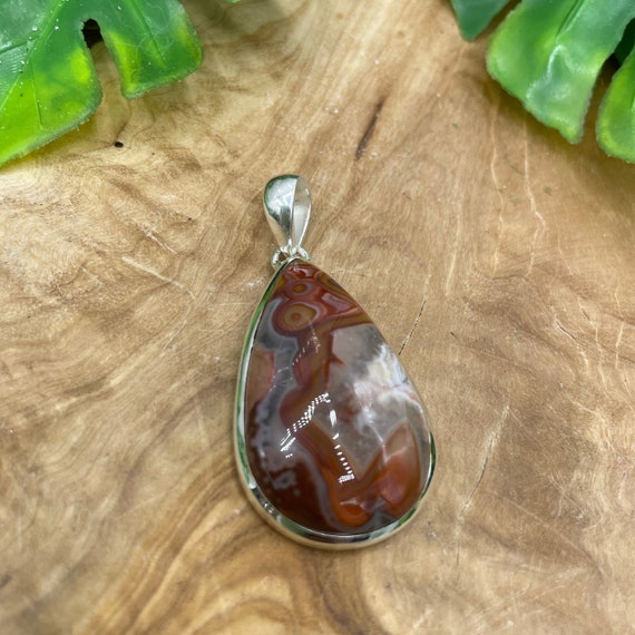 Laguna Agate Sterling Silver Pendant - image 4