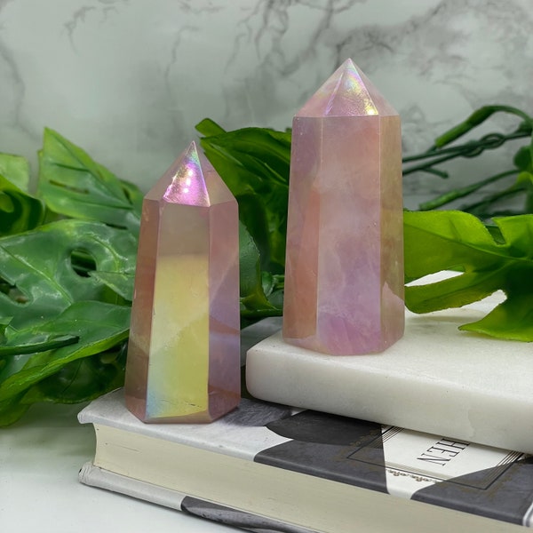 Aura Rose Quartz Mini Tower