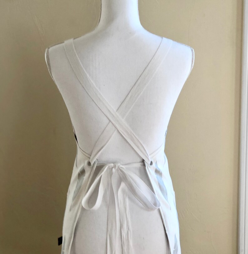 Womens chef apron with crossback adjustable ties grommets Etsy