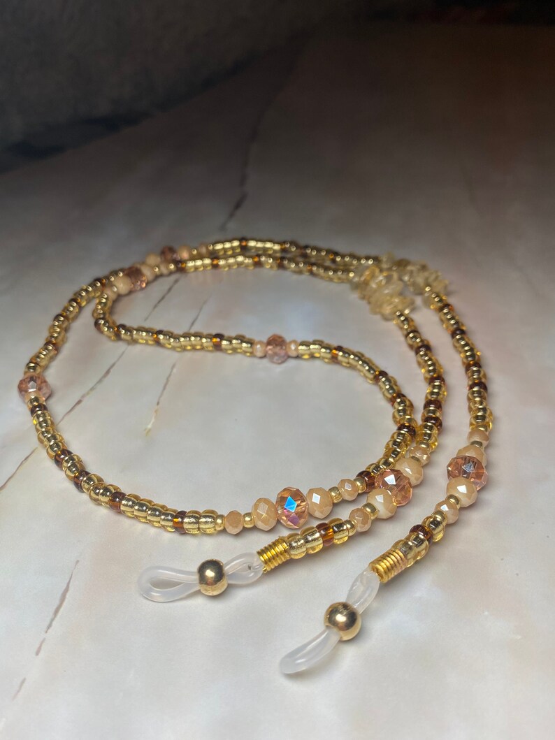 Luxury Citrine eyeglass chain (made with natural citrine)