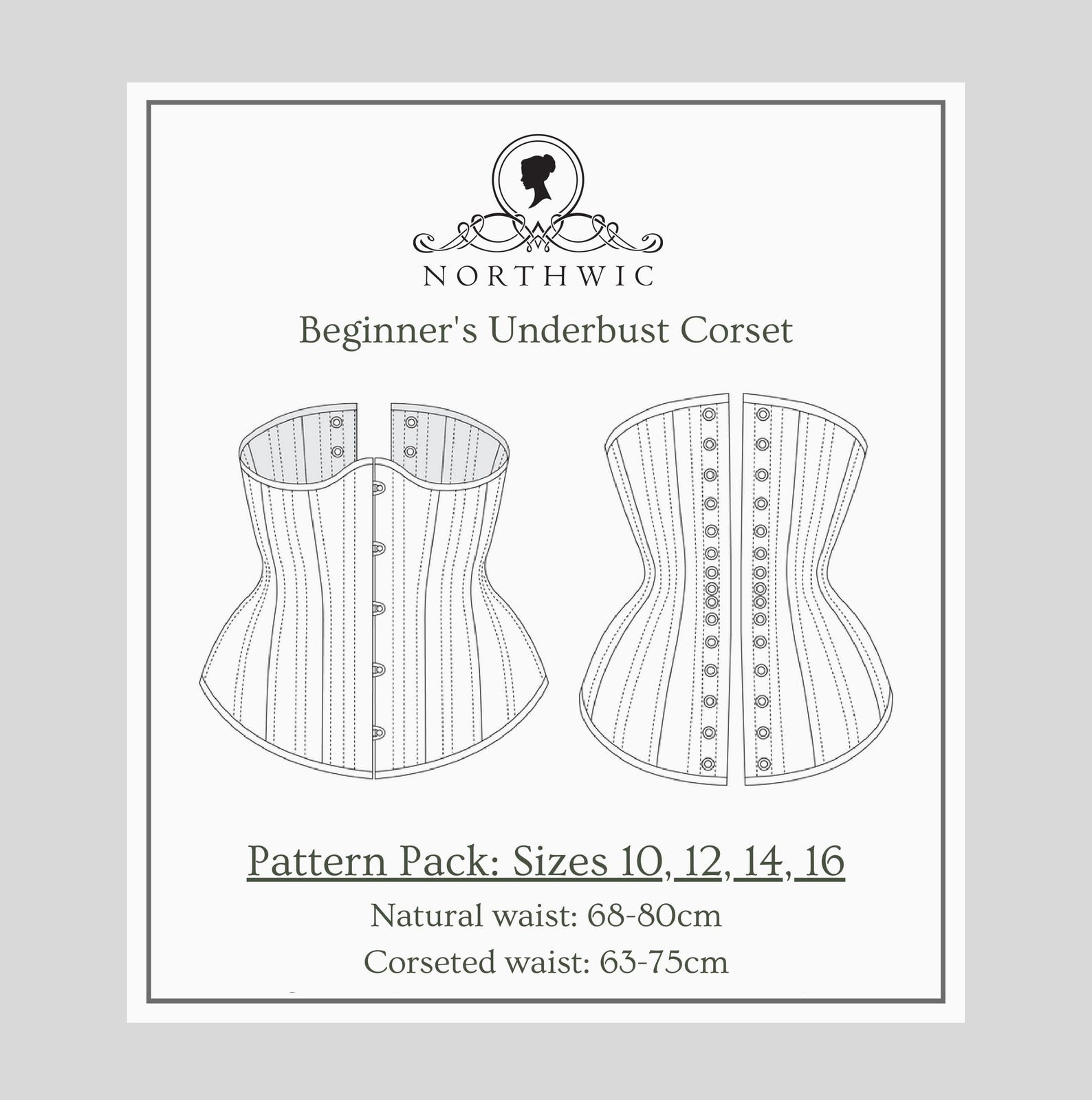 PDF Pattern AND Tutorials - Sizes 10-16 - Beginner's Underbust Corset ...
