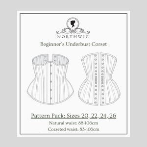 PDF Pattern AND Tutorials - Sizes 20-26 - Beginner&#39;s Underbust Corset