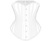1890 39 s Curvy Victorian Mid-Bust Corset Pattern PDF